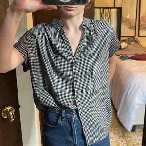 Madewell Black and White Buttondown Blouse
